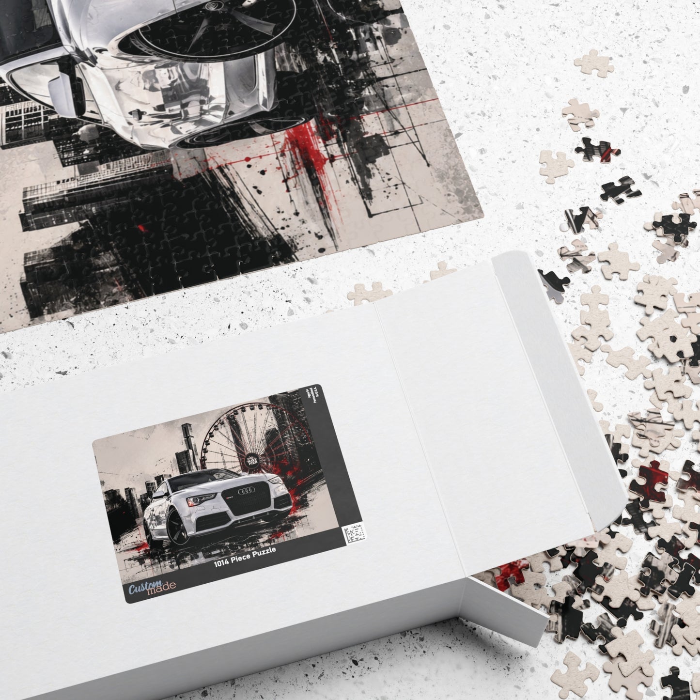 Audi Sports Car Puzzle – Urban Ferris Wheel Cityscape Jigsaw (110/252/520/1014 pcs)