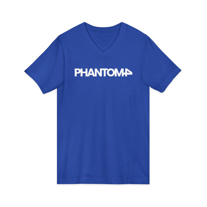 Phantom Logo V-Neck Tee — Minimalist Retro Band-Style Shirt