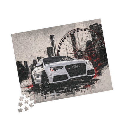 Audi Sports Car Puzzle – Urban Ferris Wheel Cityscape Jigsaw (110/252/520/1014 pcs)