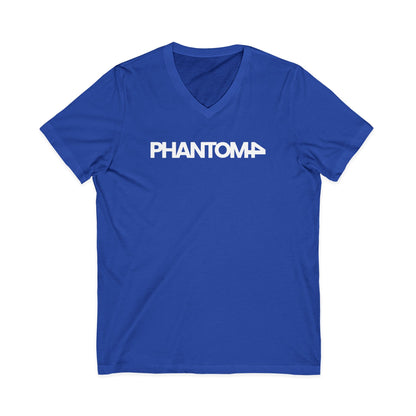 Phantom Logo V-Neck Tee — Minimalist Retro Band-Style Shirt