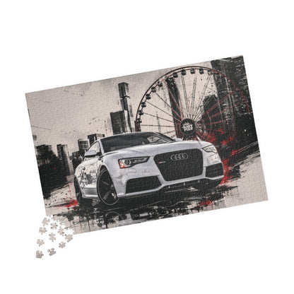 Audi Sports Car Puzzle – Urban Ferris Wheel Cityscape Jigsaw (110/252/520/1014 pcs)