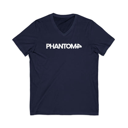 Phantom Logo V-Neck Tee — Minimalist Retro Band-Style Shirt