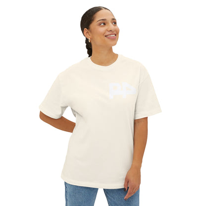 Boxy Tee — Minimal P4 Logo Pastel Pink Oversized T‑Shirt