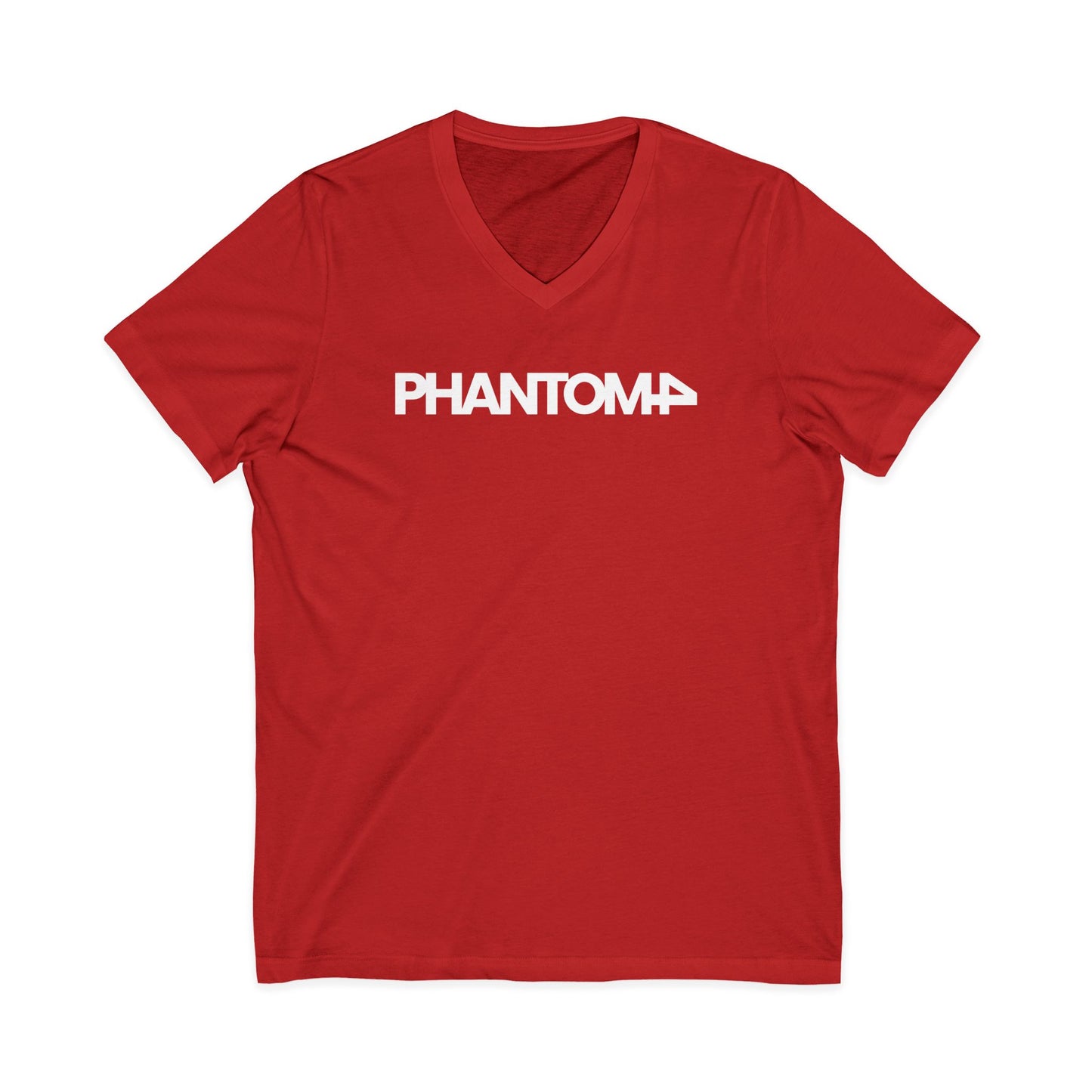 Phantom Logo V-Neck Tee — Minimalist Retro Band-Style Shirt
