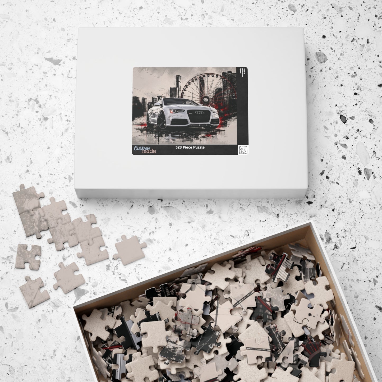 Audi Sports Car Puzzle – Urban Ferris Wheel Cityscape Jigsaw (110/252/520/1014 pcs)