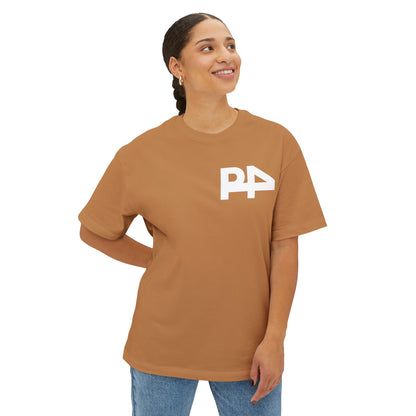 Boxy Tee — Minimal P4 Logo Pastel Pink Oversized T‑Shirt
