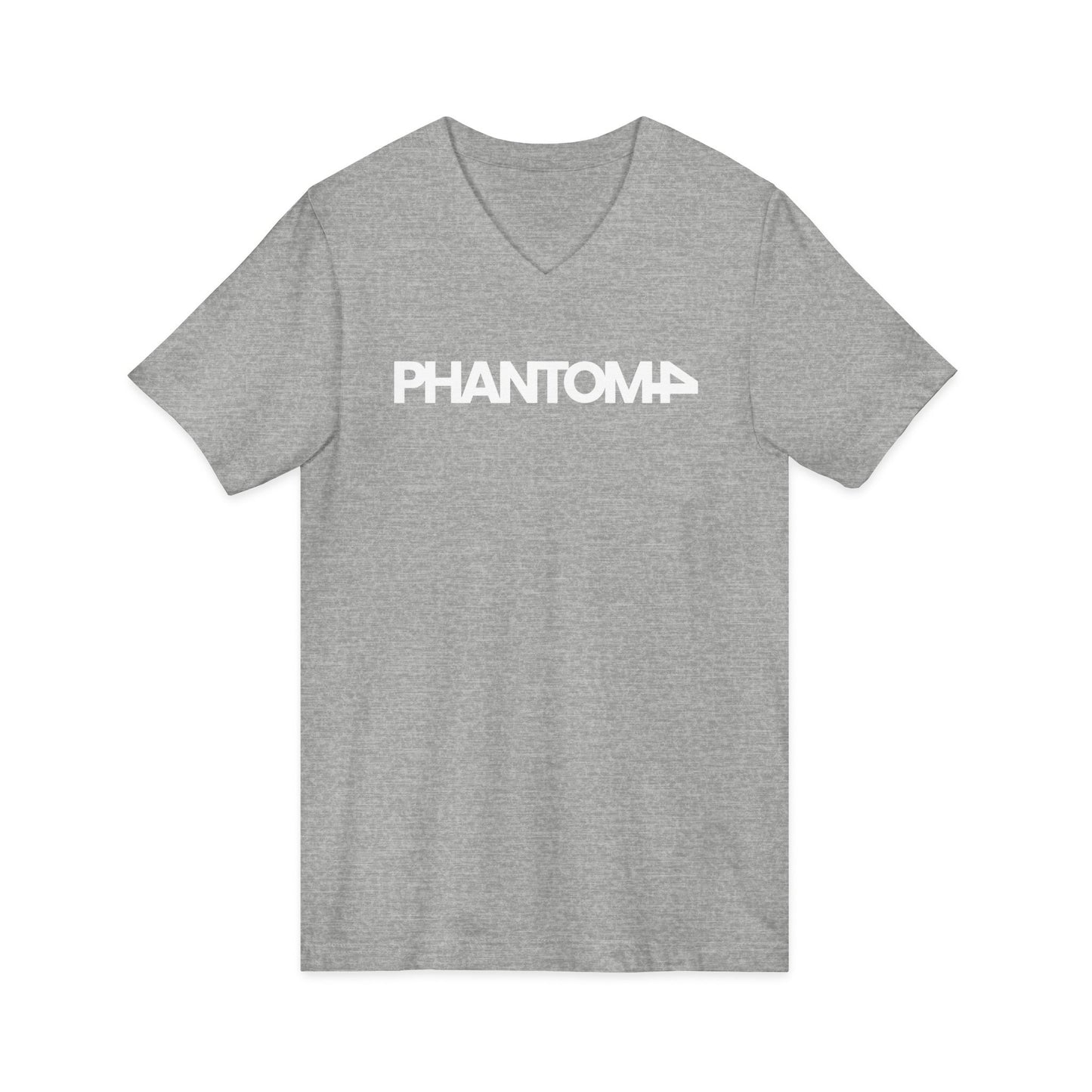 Phantom Logo V-Neck Tee — Minimalist Retro Band-Style Shirt