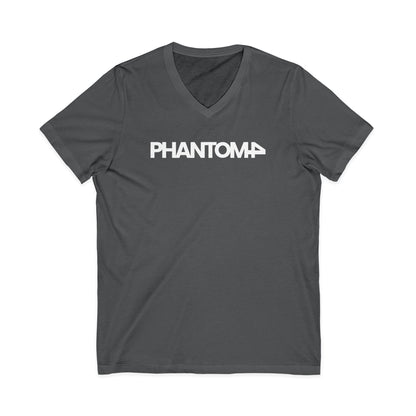 Phantom Logo V-Neck Tee — Minimalist Retro Band-Style Shirt