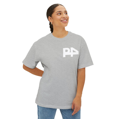 Boxy Tee — Minimal P4 Logo Pastel Pink Oversized T‑Shirt