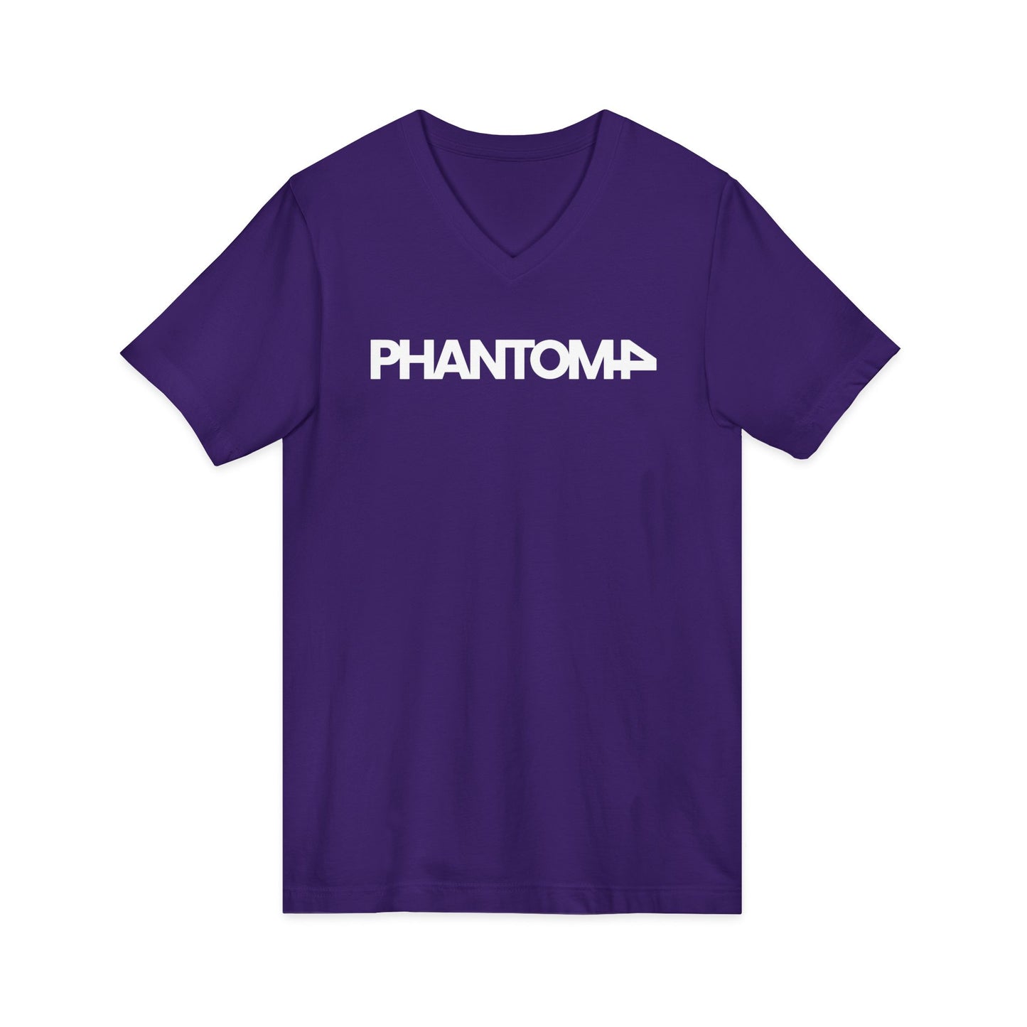 Phantom Logo V-Neck Tee — Minimalist Retro Band-Style Shirt