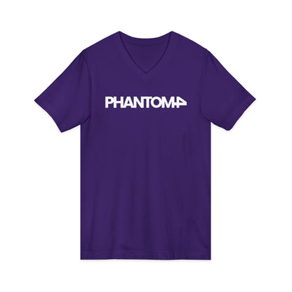 Phantom Logo V-Neck Tee — Minimalist Retro Band-Style Shirt