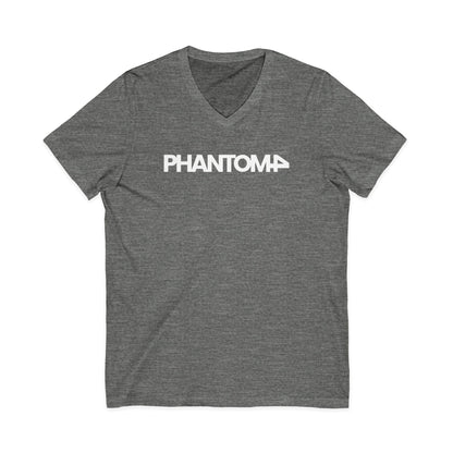 Phantom Logo V-Neck Tee — Minimalist Retro Band-Style Shirt
