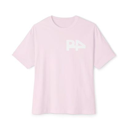 Boxy Tee — Minimal P4 Logo Pastel Pink Oversized T‑Shirt