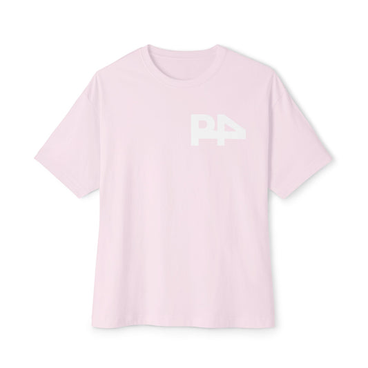 Boxy Tee — Minimal P4 Logo Pastel Pink Oversized T‑Shirt