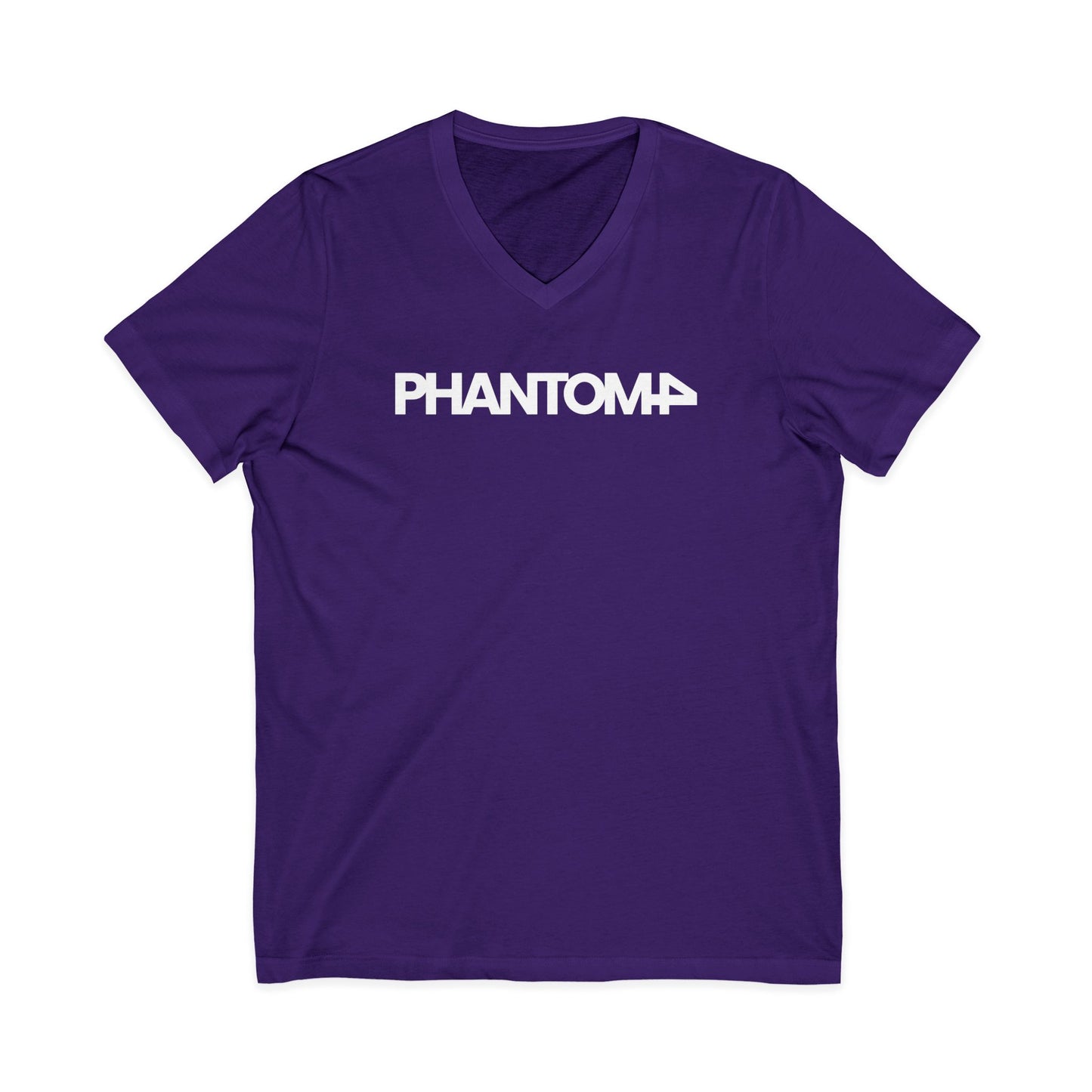 Phantom Logo V-Neck Tee — Minimalist Retro Band-Style Shirt
