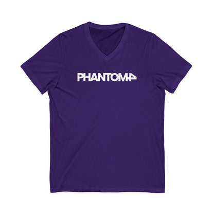 Phantom Logo V-Neck Tee — Minimalist Retro Band-Style Shirt