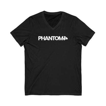 Phantom Logo V-Neck Tee — Minimalist Retro Band-Style Shirt