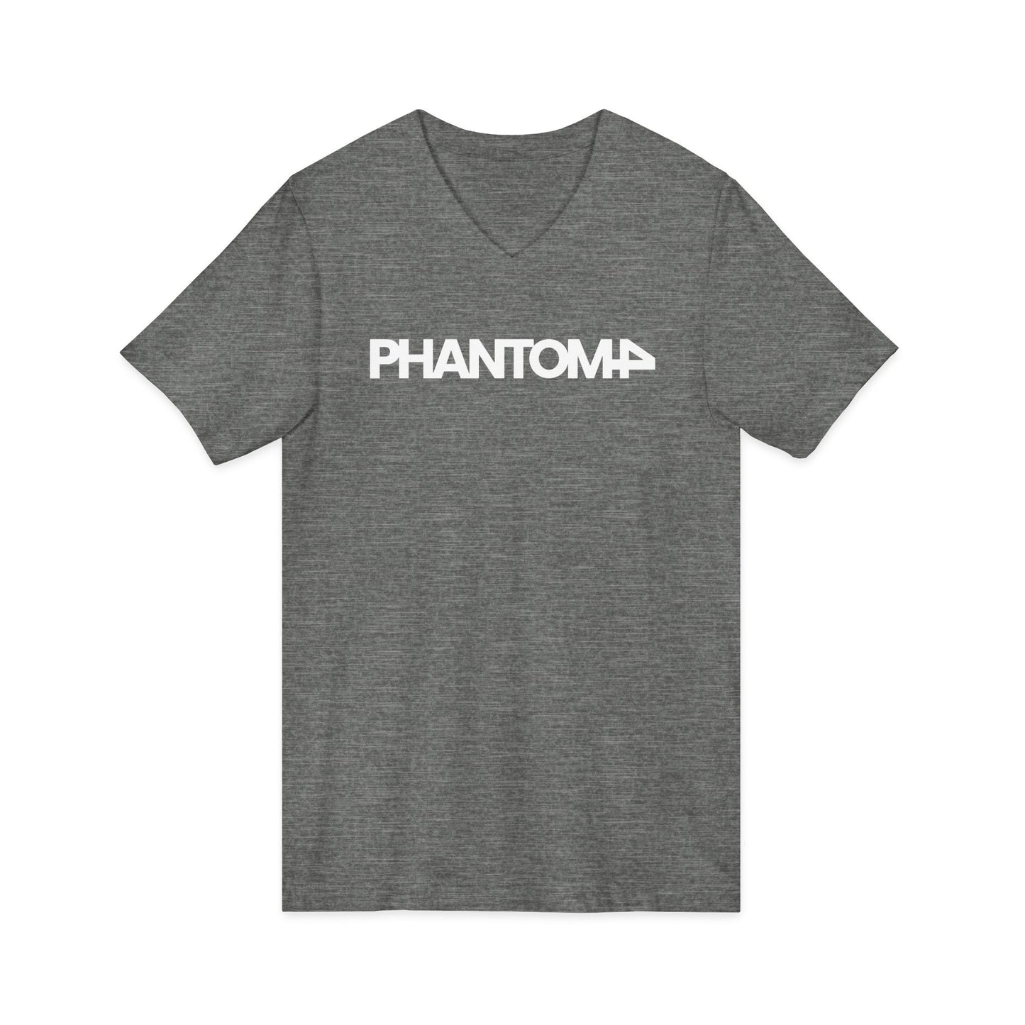 Phantom Logo V-Neck Tee — Minimalist Retro Band-Style Shirt