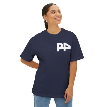Boxy Tee — Minimal P4 Logo Pastel Pink Oversized T‑Shirt