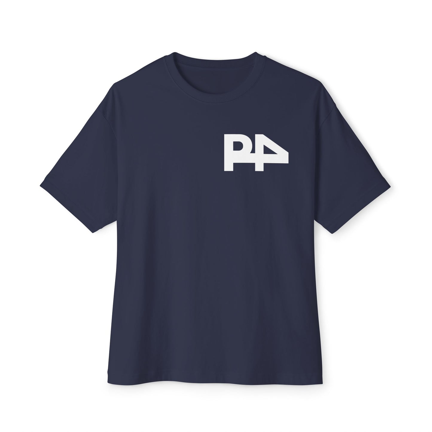 Boxy Tee — Minimal P4 Logo Pastel Pink Oversized T‑Shirt