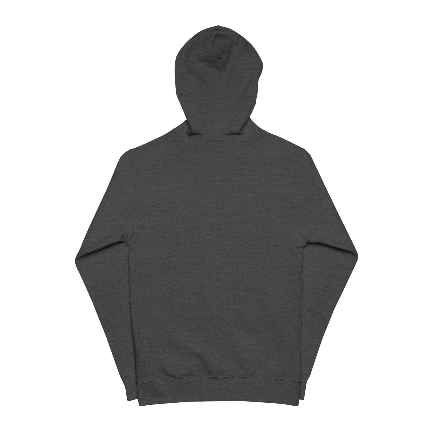 Zip-Up Hoodie — Minimal White Graphic Chest Logo, Cozy Green Fleece