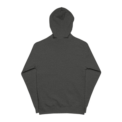 Zip-Up Hoodie — Minimal White Graphic Chest Logo, Cozy Green Fleece