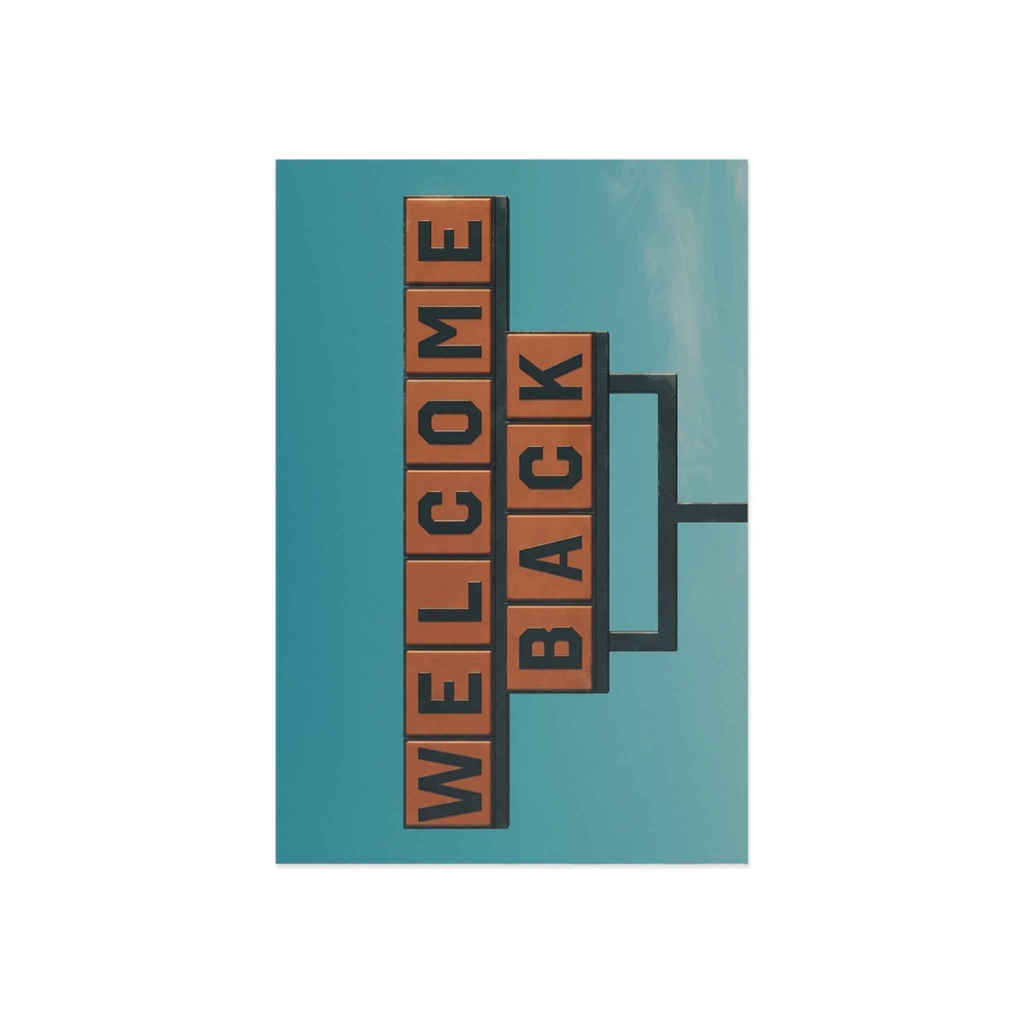 Welcome Back Fine Art Postcard - Retro Marquee Sign Photography