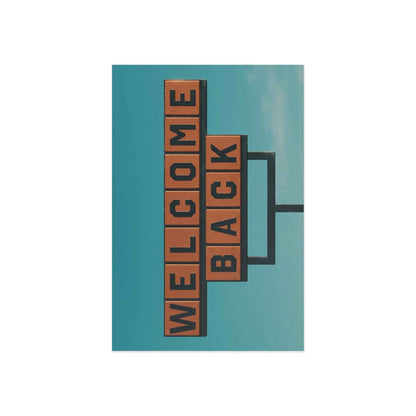 Welcome Back Fine Art Postcard - Retro Marquee Sign Photography