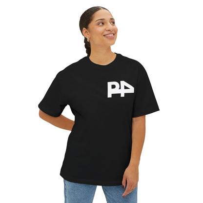 Boxy Tee — Minimal P4 Logo Pastel Pink Oversized T‑Shirt