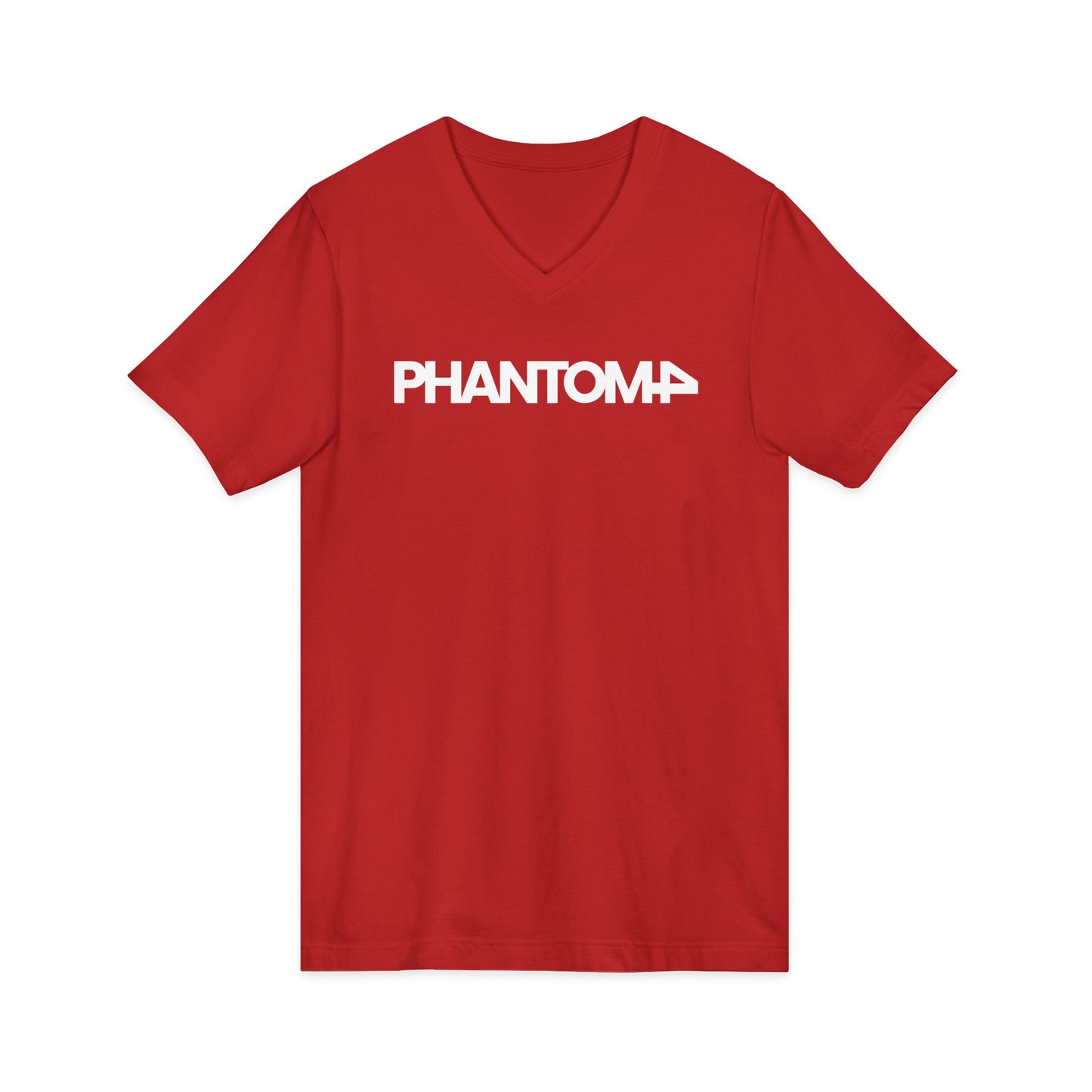 Phantom Logo V-Neck Tee — Minimalist Retro Band-Style Shirt
