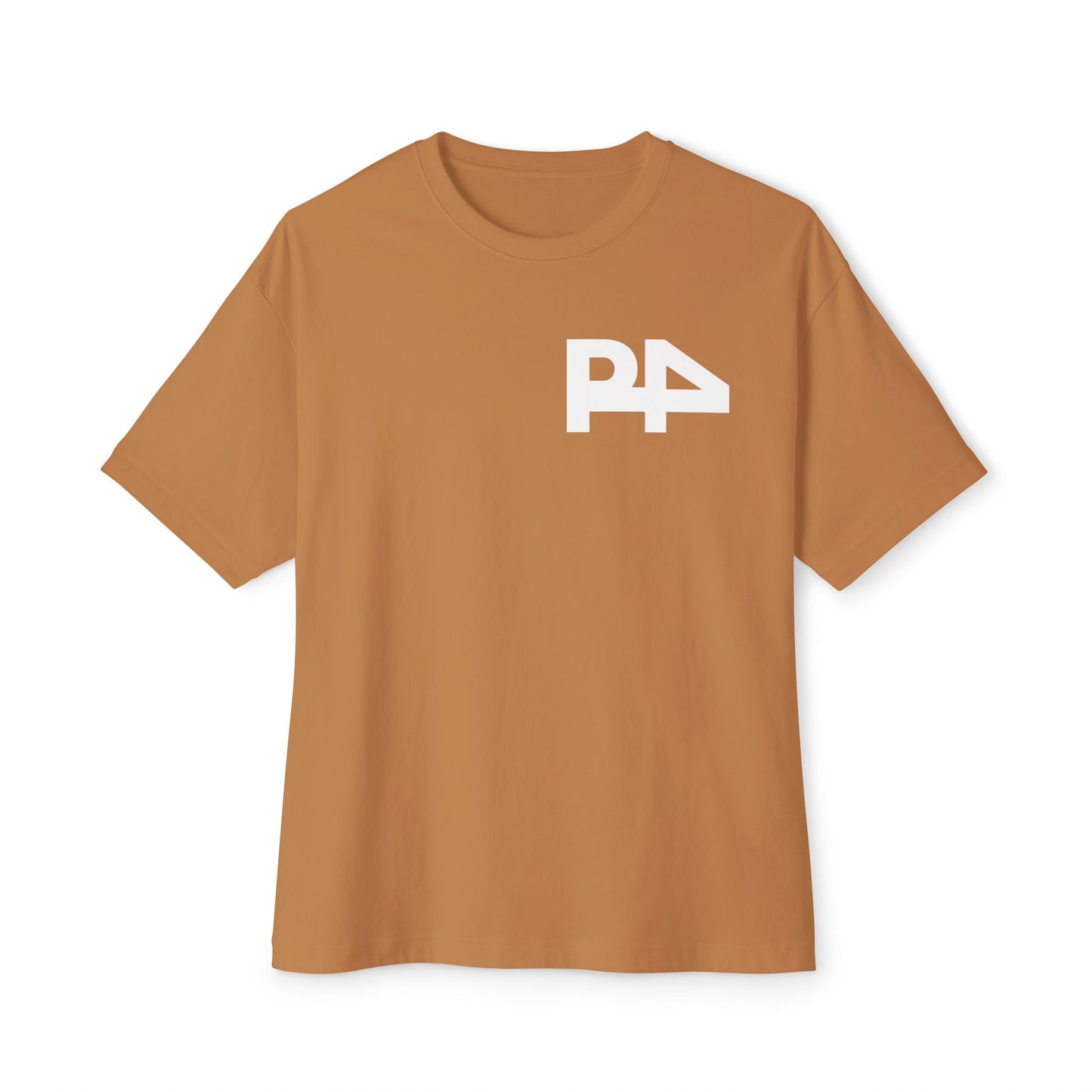 Boxy Tee — Minimal P4 Logo Pastel Pink Oversized T‑Shirt