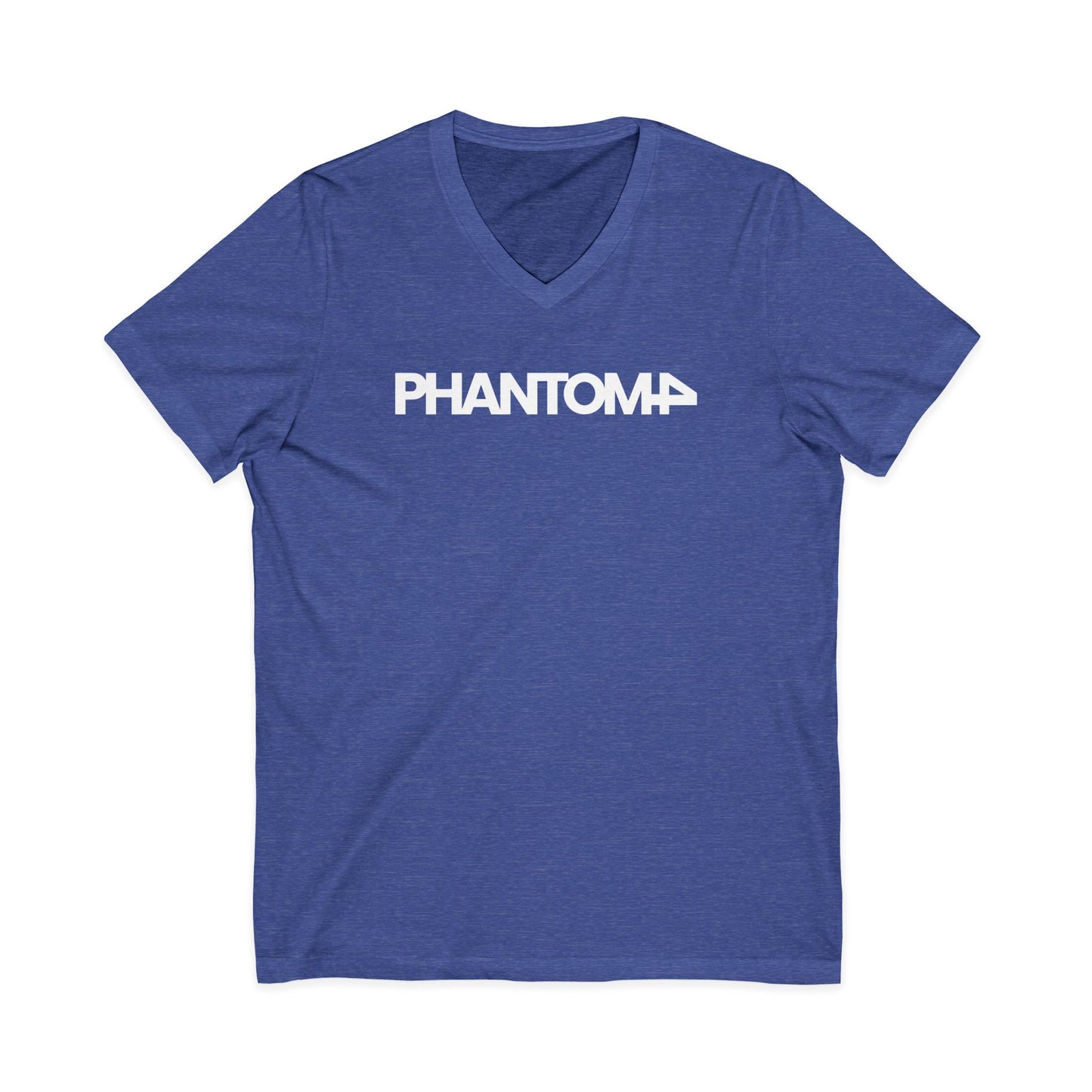 Phantom Logo V-Neck Tee — Minimalist Retro Band-Style Shirt